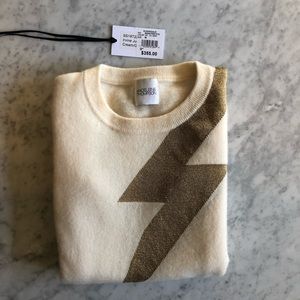 Madeleine Thompson gold lightning bolt cashmere sweater M